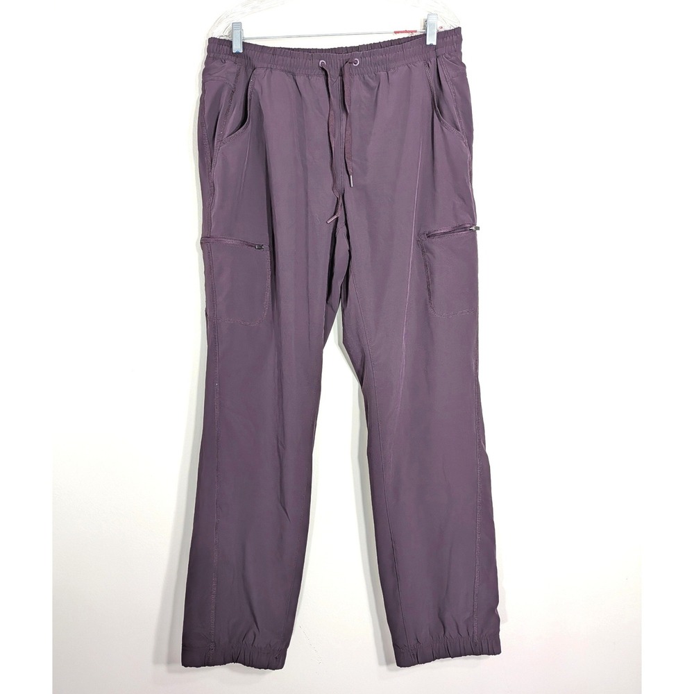 Eddie Bauer Purple Fleece Lined Joggers; Outdoor Hiking Cargo Pants